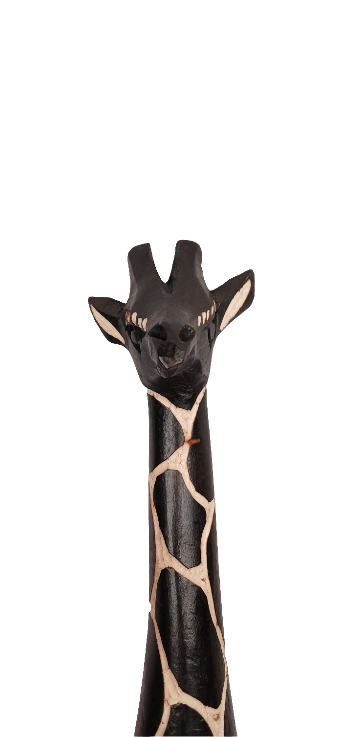 Hand-Carved African Giraffe Statue – Lightweight Jacaranda Wood
