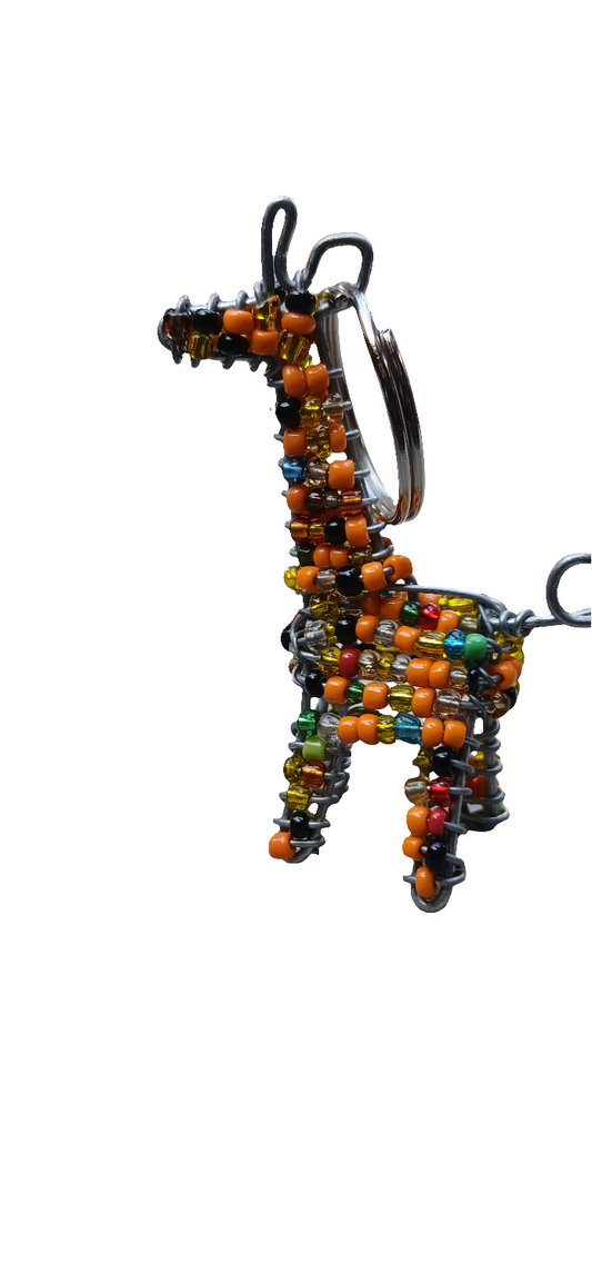 Handmade Beaded Giraffe Keychain – African Wire Art & Beadwork