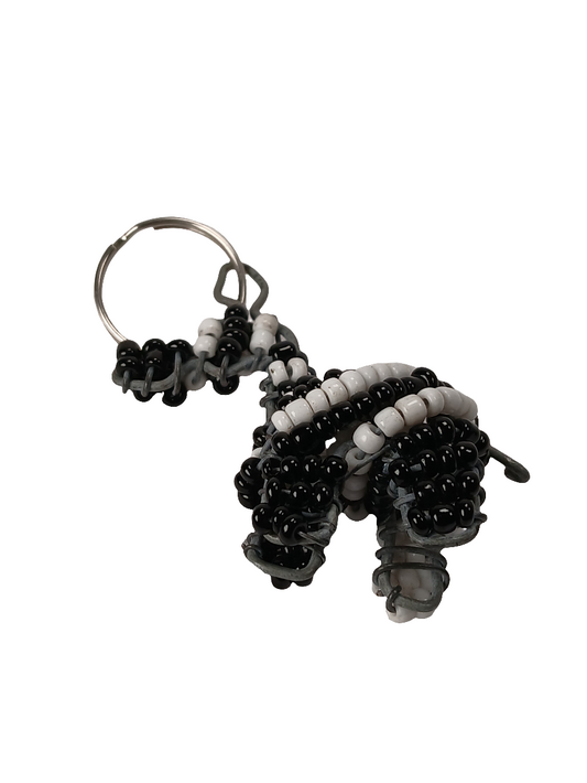 Handmade Beaded Zebra Keychain – African Wire Art & Beadwork