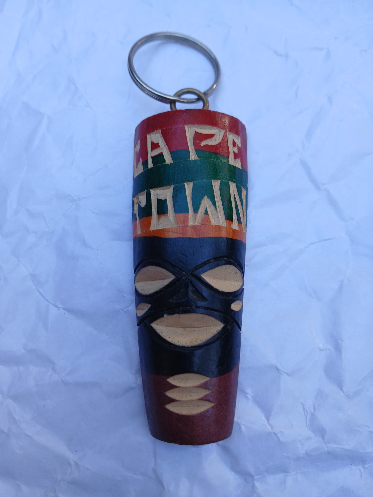 Cape Town Hand-Carved Wooden Keychain