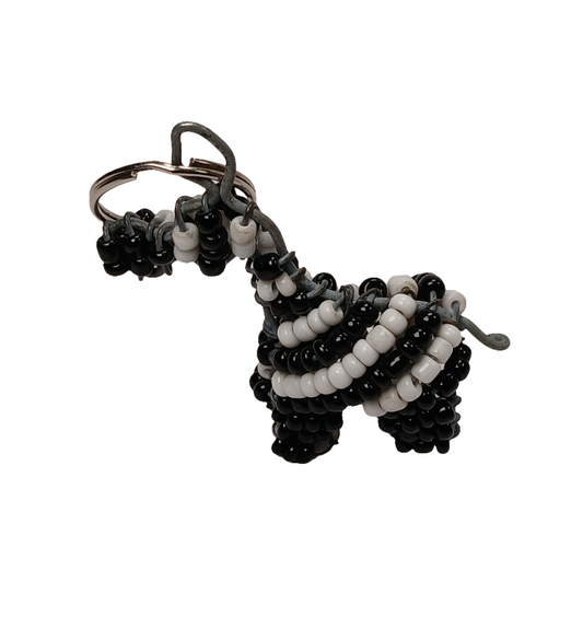 Handmade Beaded Zebra Keychain – African Wire Art & Beadwork