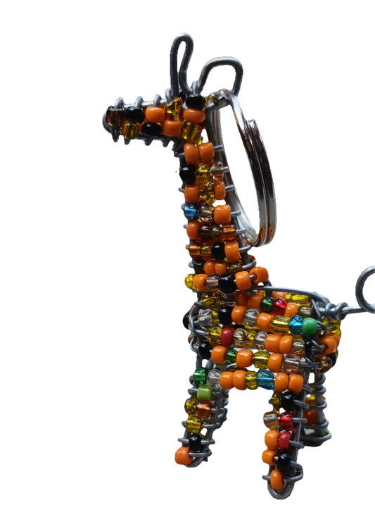 Handmade Beaded Giraffe Keychain – African Wire Art & Beadwork
