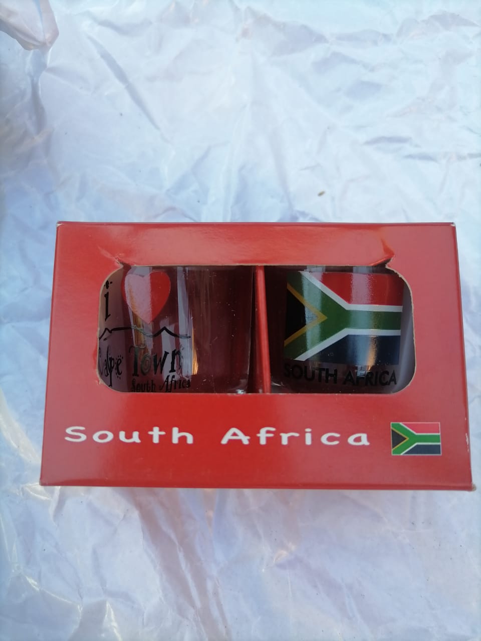 South African Whiskey Glass Set with Flag Design