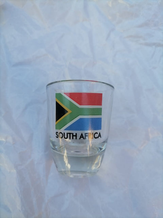 South African flag glass