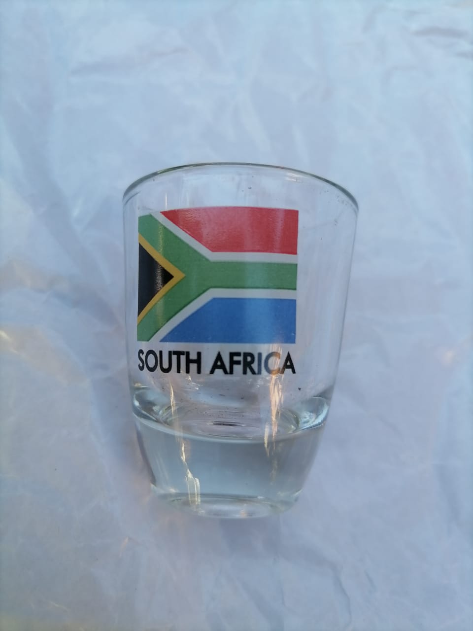 South African flag glass