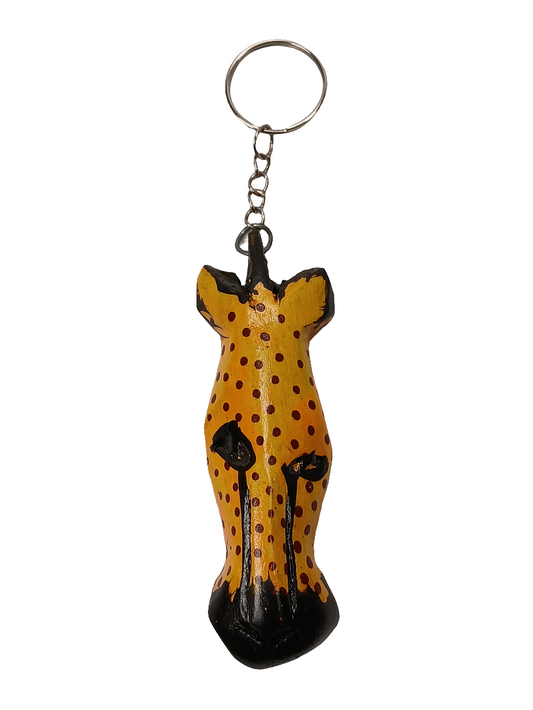 Hand-Painted Cheetah Head Keychain