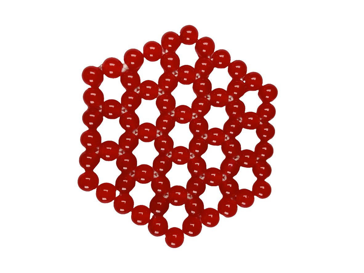 Red Beaded Hexagon Coaster – Handcrafted African Design