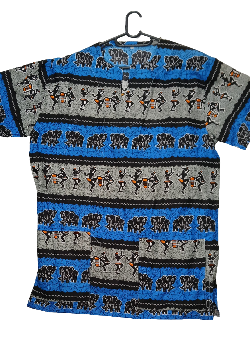 Kids African Print Dashiki Top - Elephant & Dancing