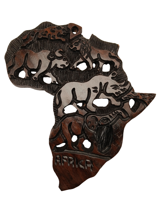 Hand-Carved Africa Wall Art