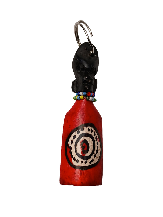 Hand-Carved African Figurine Keychain