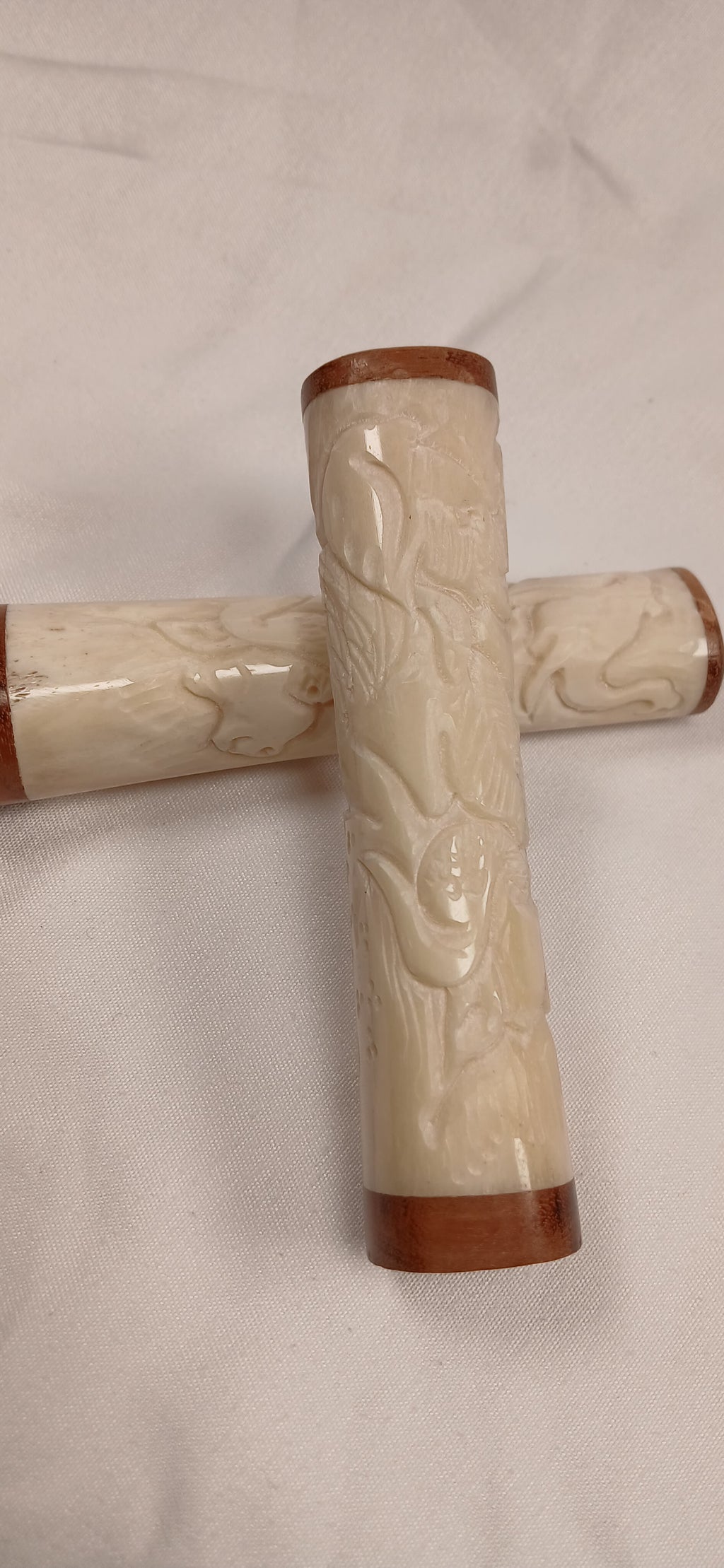 Hand-Carved African Bone Salt & Pepper Shakers