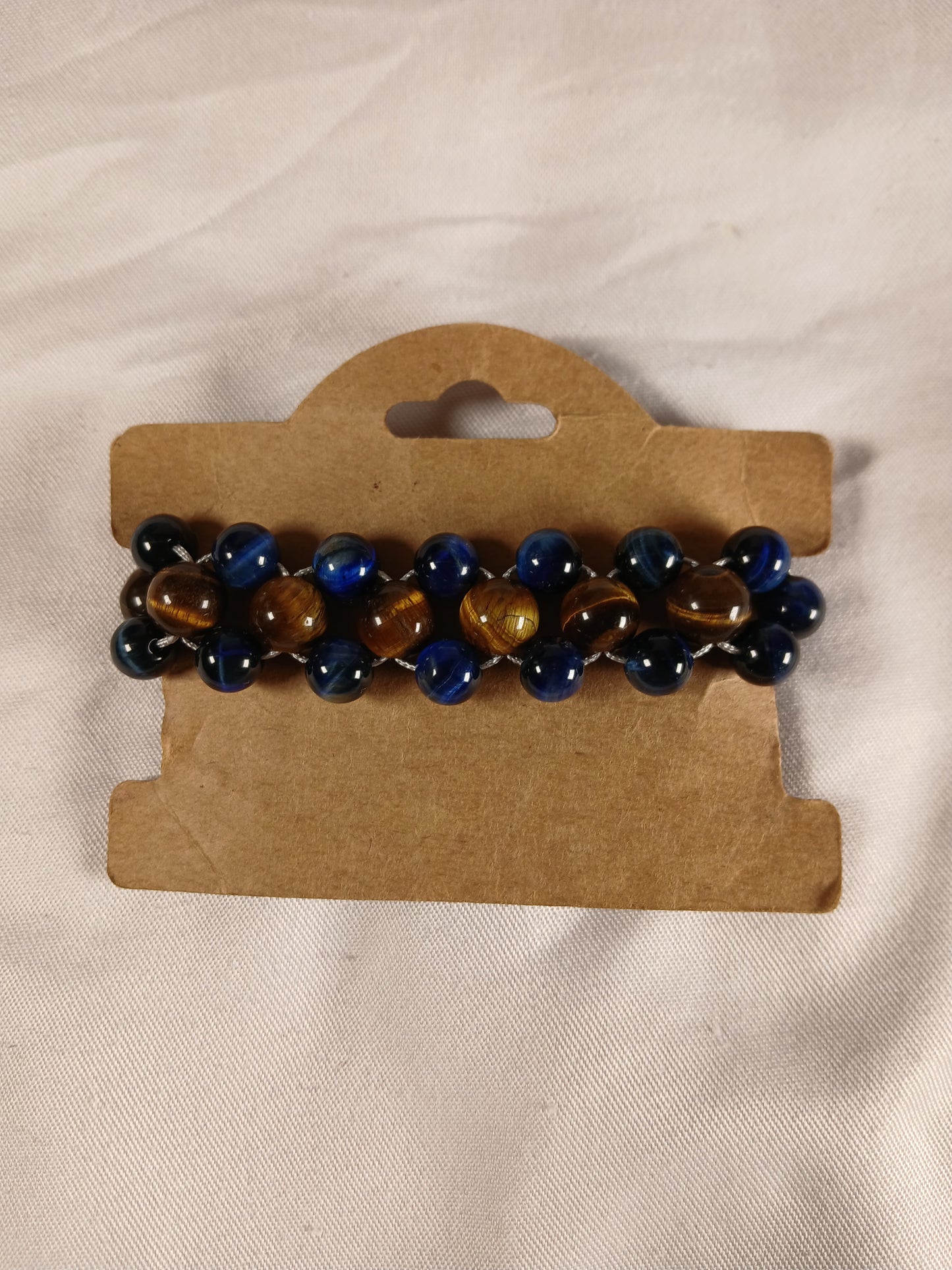 Blue & Brown Tiger's Eye Beaded Bracelet – Natural Comfort & Bold Energy