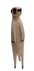 Hand-Carved Wooden Sentry Meerkat