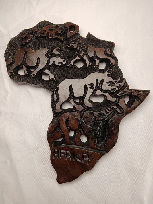 Hand-Carved Africa Wall Art