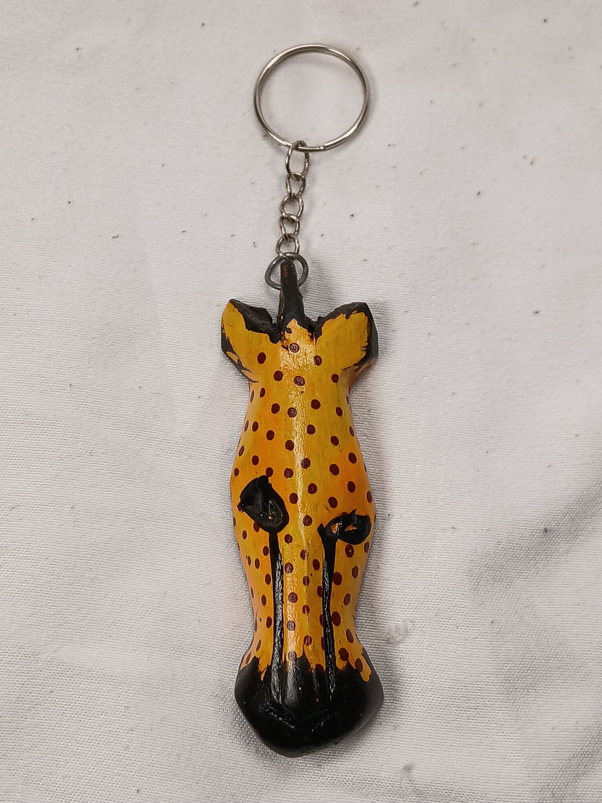 Hand-Painted Cheetah Head Keychain