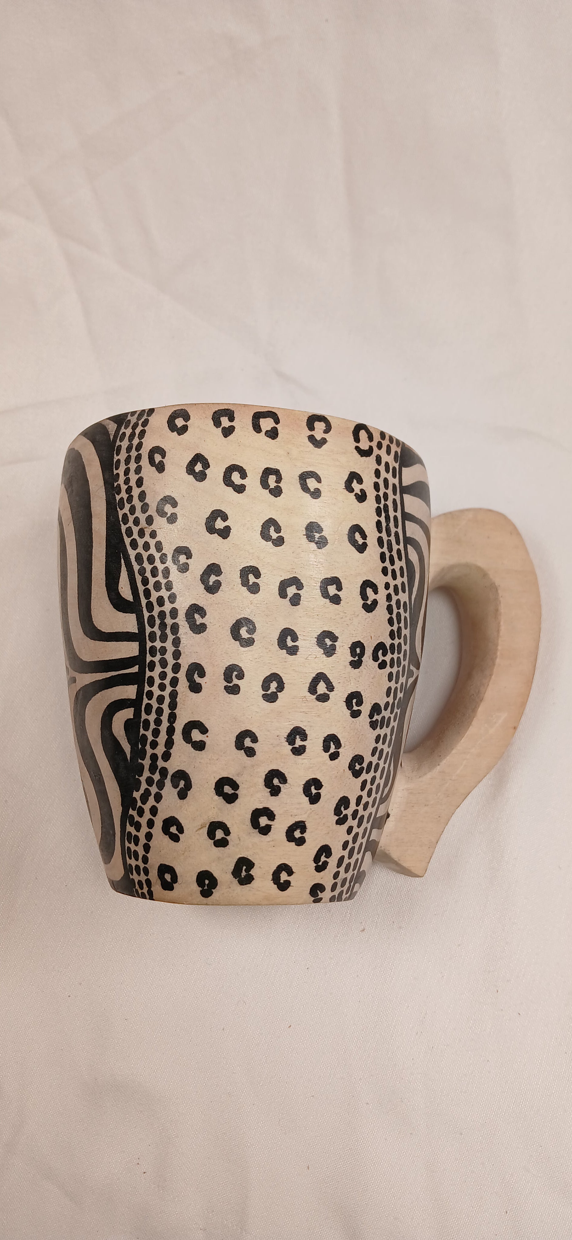 Hand-Carved Wooden Animal Print Cup