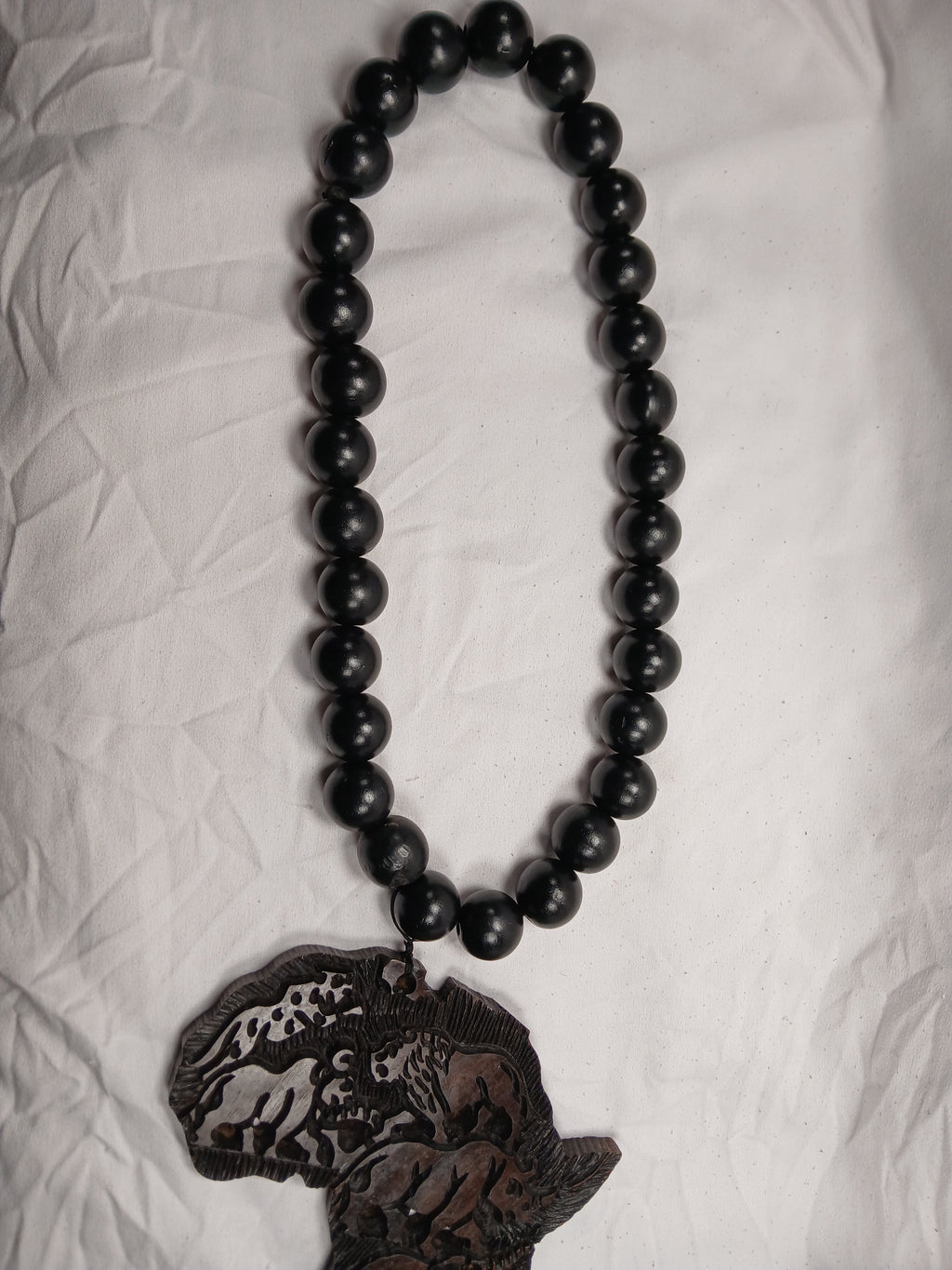Spirit of Africa: Hand-Carved Big 5 Ebony Bead Necklace - Unveiling the Wild