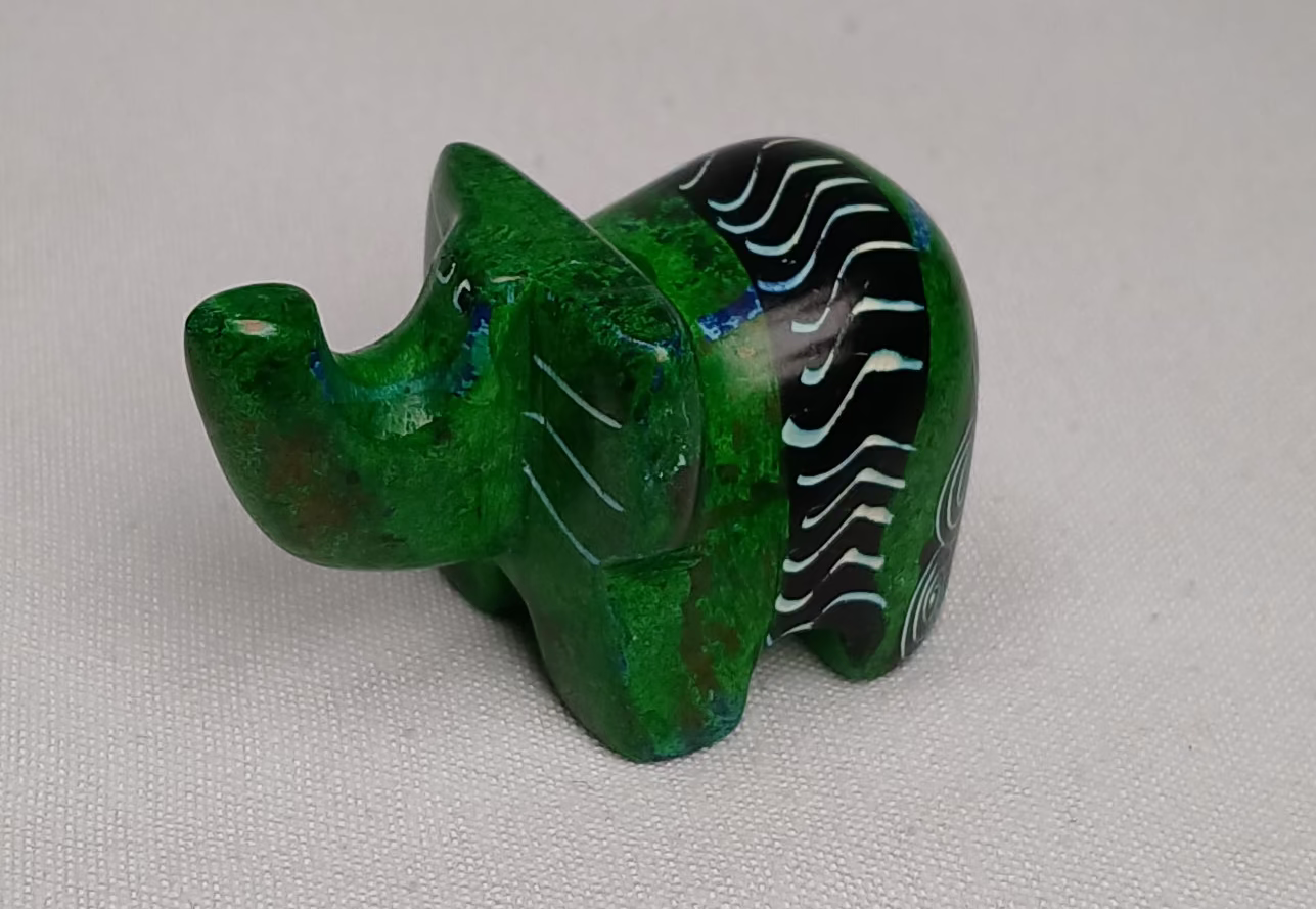 Hand-Carved African Soapstone Elephant Figurine – Good Luck Collectible