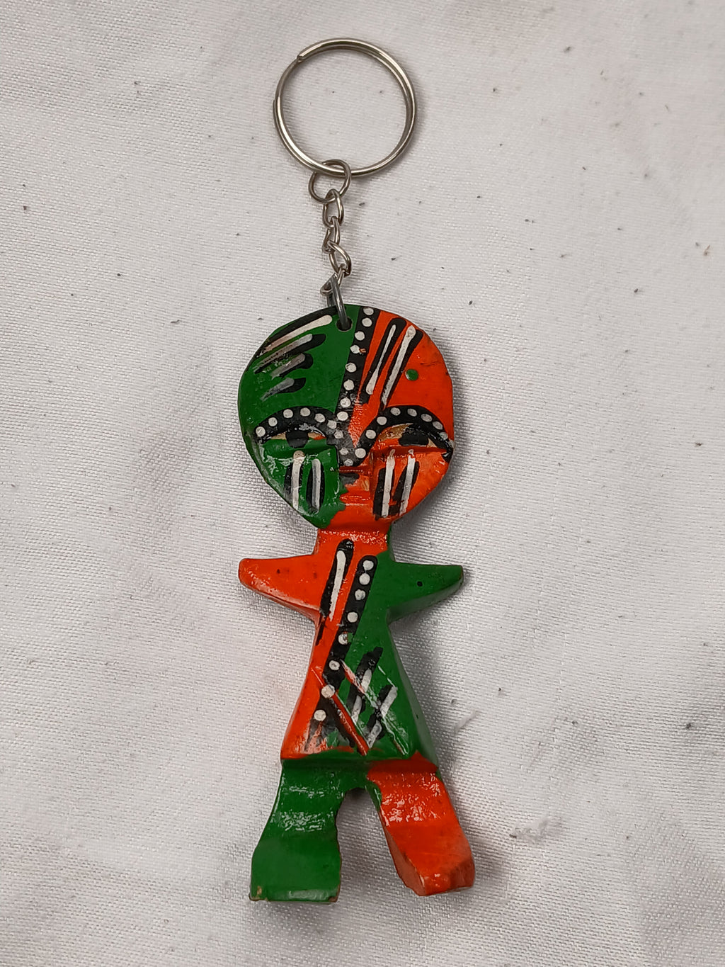Hand-Painted African Tribal Figure Keychain