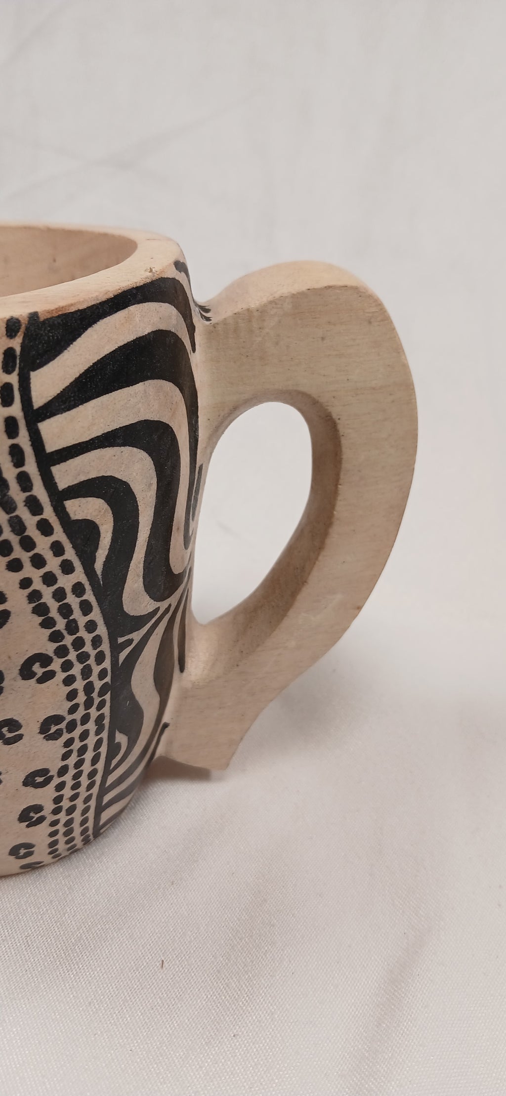 Hand-Carved Wooden Animal Print Cup